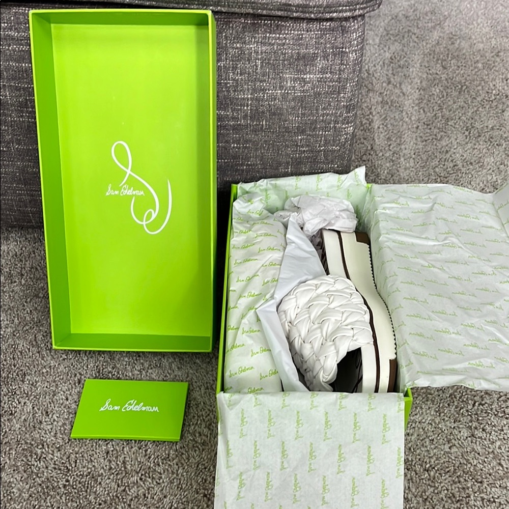 Sam Edelman Ainslie, White Nappa Sandals (NIB)